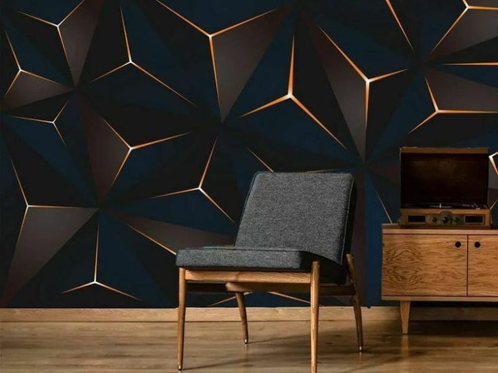 3D Photo Wallpaper Mural Modern Golden Lines Abstract DIY Wall Background Covers